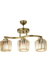 Resim AVONNI AV-65231-3E Eskitme Kaplama Modern Avize E27 Metal Kristal 55x17cm 