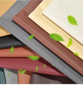 Resim 30x100 Cm Yapay Pu Deri Yamalar Suni Suni Deri Kumaş Kendinden Yapışkanlı Grey 
