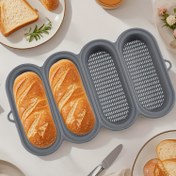Resim Silikon yapışmaz ekmek pişirme tepsisi - Evde ekmek için ısıya dayanıklı Fransız baguette kalıbı, Noel, Cadılar Bayramı, Paskalya, Şükran Günü, Mutfak Pişirme Temelleri için mükemmel|Fırın Güvenli Pişirme Tavaları|Yapışmaz Silikon 