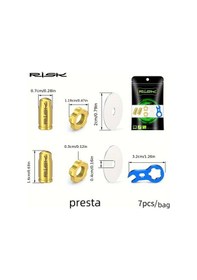 Resim Xuweiwei Golden Rısk Titanyum Alaşım Bisiklet Rüzgarlığı - Kilitli Hava Vanası, Toz Geçirmez Altın Sarısı 