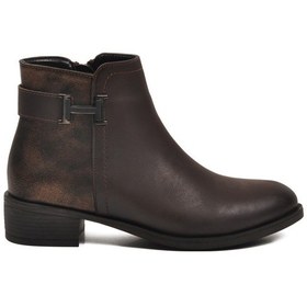 Resim Aspor Kahve Zümrüt Fermuarlı Kürklü Kadın Topuklu Bot Çok Renkli 