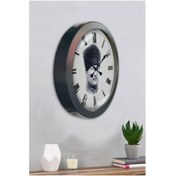 Resim Bahat Atatürk Salon Ofis Duvar Saati Gri Metal Çerçeve 36 Cm 