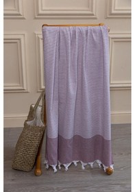 Resim Varol 2 Adet %100 Pamuk Peştemal Büşra Lıla/90x180 Lila 