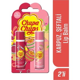 Resim Chupa Chups Karpuz & Şeftali Lip Balm Dudak Bakım Kremi 2 x 4 G 