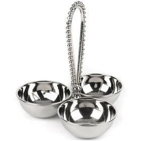 Resim 3'lü Çerezlik 20X20X21 Gümüş 