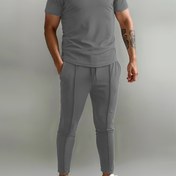 Resim Erkekler için Dar Kesim Günlük & Jogger Takımı - Nefes Alabilen Polyester, Kısa Kollu, Yazlık Dış Giyim 