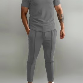 Resim Erkekler için Dar Kesim Günlük & Jogger Takımı - Nefes Alabilen Polyester, Kısa Kollu, Yazlık Dış Giyim 