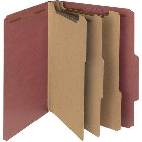 Resim AyrStore Geri Dönüşümlü Baskı Panosu Sınıflandırma Dosya Klasörü, 3 Bölücü, 3 "genişletme, Mektup Boyutu, Kırmızı, Kutu Başına 10 (14099) 