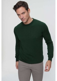 Resim Morven Basic Dinamik Fit Rahat Kesim Bisiklet Yaka Triko Kazak 99kc017005710 Haki 