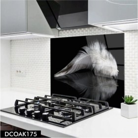 Resim Ne Verelim Size Cam Ocak Arkası Koruyucu | Kuş Tüyü Desenli 
