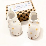 Resim Babycitytr %100 Pamuk Bebek Patiği %100 Dana Derisi Tabanlı Bebek Patiği 