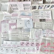 Resim Tam Mini Fotoğraf Kartı Yapım Seti - Oyuk Katlanır Kartlar, Topper Stickerlar, Kare & Yuvarlak Mühürler, Ambalaj Çantaları İçerir - Hediye Paketleme için Beyaz Kağıt El Sanatları Seti 