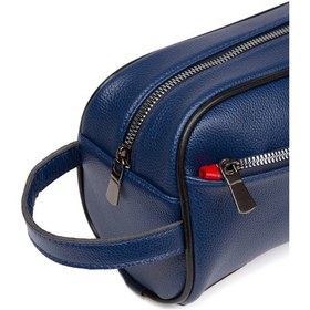 Resim Tuldar Erkek Deri Portföy Clutch Traş Kozmetik Bakım Ve Günlük El Çantası Tul374 Lacivert 