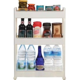 Resim Slim Organizer 3 Katlı Plastik Banyo / Mutfak Düzenleyici Raf Beyaz 49,5 14 80 Cm Beyaz 