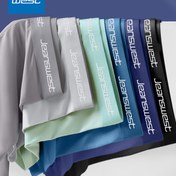 Resim JEANSWEST Erkek Boxer Külot 6'lı Paket, Klasik Düz Renk Harfli Bel Bandı, Rahat Polyester ve Elastan Karışımı, Günlük Kullanım ve Seyahat için İdeal, JEANSWEST 
