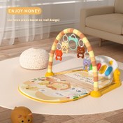 Resim Renkli Hayvanlı ve Asılı Mobil Bebek Ayak Piyano - 0-1 Yaş İçin Çok Fonksiyonlu Aktivite Merkezi, Motor Becerileri, El-Göz Koordinasyonu ve Bilişsel Gelişimi Destekler, 4 Renk (Beyaz/Kırmızı/Sarı/Siyah) 