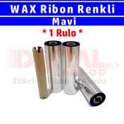 Resim DİJİTAL BARKOD Renkli Ribon (mavi) Wax 110x74 Mt Wax Çiçekçi Ribonu / 1 Rulo 