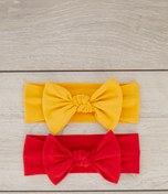 Resim Babygiz Kız Bebek Çocuk Kırmızı Hardal Bandana 2'li 