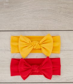 Resim Babygiz Kız Bebek Çocuk Kırmızı Hardal Bandana 2'li 