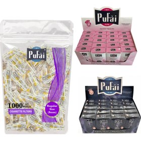 Resim Pufai Sigara Filtresi Tar Katran Süzer 8 mm Normal Boy Ağızlık 2200 Adet 1 Paket Kutu 