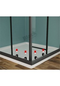 Resim Blackline Siyah Köşe Duşakabin Şeffaf Cam H:190 Siyah 