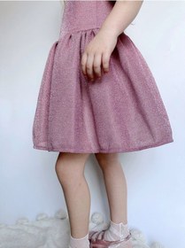 Resim Linola Baby Kids Shiny Simli Bebe Yakalı Çocuk Elbisesi Pembe 