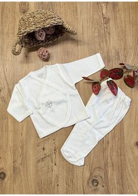 Resim Cemre Bebe Dış Zıbın Patikli Pantolon 2 Li Set Beyaz 