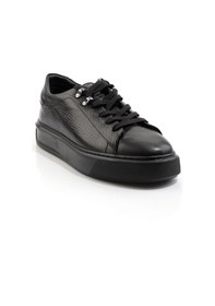 Resim Bambi Siyah Hakiki Deri Erkek Sneaker E01593050503 Siyah 