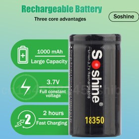 Resim Soshine 1 Adet 18350 Pil 18400 Pil 18350 Batarya 18400 Batarya 1000mah Puff Pili Bensu Pendik Elektronik 