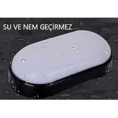 Resim Data Store Banyo Tavan Lambası 20W Oval Balkon Tavan Lambası 6400K Beyaz LED Işık Teras Duvar Lambası (Siyah) 