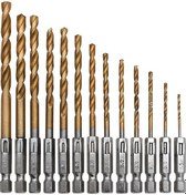 Resim Moveevo 1.5-6.5mm Çok Amaçlı Delik Aleti Seti, Altıgen Saplı, Elektrikli Tornavida Ve Matkap İçin Dayanıklı Malzeme İle Hassas Delme 