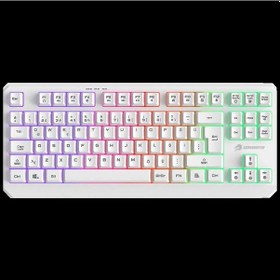 Resim Gamebooster G75 Elya Rainbow Aydınlatmalı Beyaz Tkl Membrane Oyun Klavyesi 