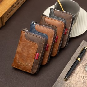 Resim Erkek Modası Kısa Organ Kart Tutucu Erkek Vintage Mat Kumaş Yüksek Kaliteli Çok Fonksiyonlu Büyük Kapasiteli Kimlik Kartı Cüzdanı Bozuk Para Cüzdanı Kredi Kartı Tutucu 