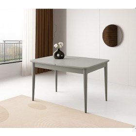 Resim Ortadan Açılır Büyüyen Yemek Masası Açık Gri 80x130cm Gri 