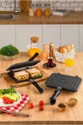 Resim afifehome Chefstar Lüks Tost Grill Makinası Ocak Üstü Iç Ve Dış Granit Tost Makinesi 