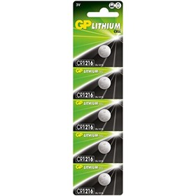 Resim GP CR1216 1216 3 V 5'li Lityum Düğme Pil 