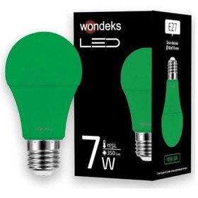 Resim Led Ampul E27 220V 7W 350Lm Yeşil Wondeks 