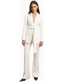 Resim United Colors Of Benetton Because Of Alice Classic Blazer With Belt Klasik Blazer Kadın Ceket Beyaz M 