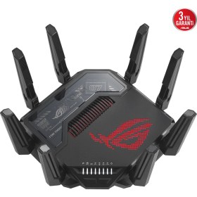 Resim Asus Rog Rapture GT-BE98 Gaming Extendable Router BE98 Wifi7 Quad-Band Mobile Game Mode Aiprotection Pro Aura Rgb Aimesh 