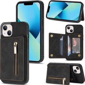 Resim İphone Uyumlu 14 Fermuarlı Kart Tutucu Telefon Kılıfı 