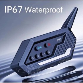 Resim Bt62 Motosiklet Kask Kulaklığı Bluetooth Intercom 2 Intercom Bağlantılı 