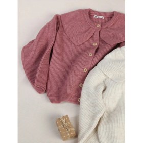 Resim Civil Girls Civil Baskılı Pembe Hırka %100 Pamuk Uzun Kol Kız Çocuklar İçin Regular Kalıp 6-9 Yaş 