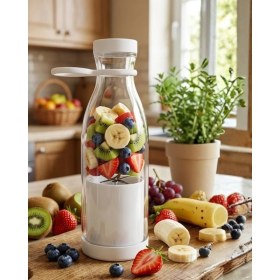 Resim Mey Ithalat® USB Şarjlı Mini Blender Taşınabilir Smoothie Yapıcı 380 ml Pratik Kullanım 