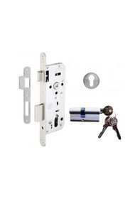 Resim Kale 152r 40mm Standart Daire Kilidi Rozet Delikli - Oval Nikel 68mm Silindirli 