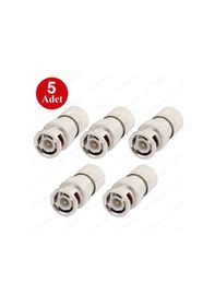 Resim Yüksek Kalite Vidalı Gümüş BNC Konnektör 5 Adet 