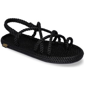 Resim Nomadic Republic Ibiza Kauçuk Tabanlı Kadın Halat Sandalet Siyah 