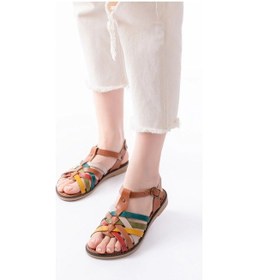 Resim İdimilla 205-208 Multi Hakiki Deri Ortopedik Taban Kadın Sandalet Çok Renkli 