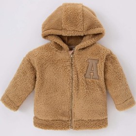 Resim Defacto Erkek Bebek Regular Fit Kapüşonlu Slogan Baskılı Pelüş Hırka B0916A523WNBG157 