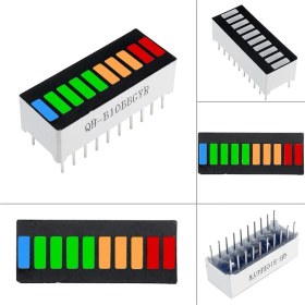 Resim Emay Center 4 Renk Bar LED 10 Segment Akü Batarya Kapasite Doluluk Göstergesi 