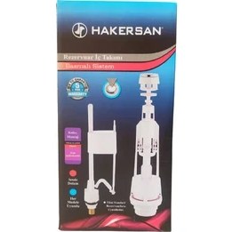Resim Hakersan Klozet Rezervuar İç Takımı - Basmalı, Kolay Montaj, Filtreli, Ani Kapama Mekanik Sistemi, Krom Renk, Standart Boyut 